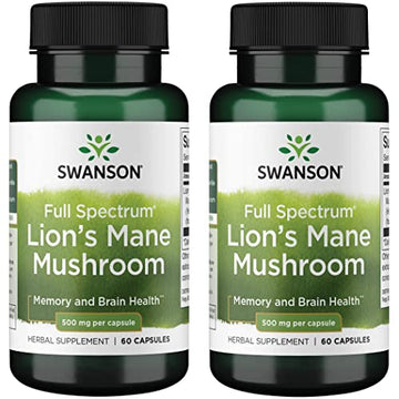Swanson Lion's Mane Mushroom Capsules - 500 mg Each, 60 Capsules Swanson buy supplements canada