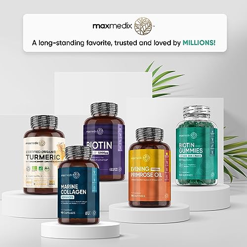 Biotin Gummies 5000mcg - with Vitamin A, B, C, D, E & Selenium – 120 Hair Nails and Skin maxmedix buy supplements canada
