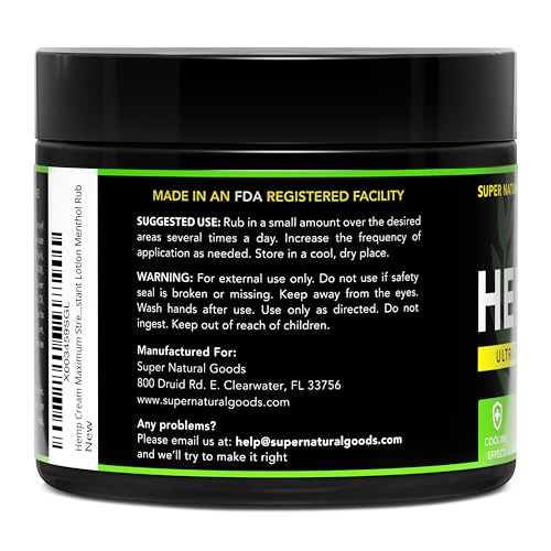 Super Natural Goods Hemp Cream with Hemp Oil, Turmeric, Arnica & Menthol – Botanical Cream with a Cooling Sensation for Localized Application (16oz) Super Natural Goods buy supplements canada
