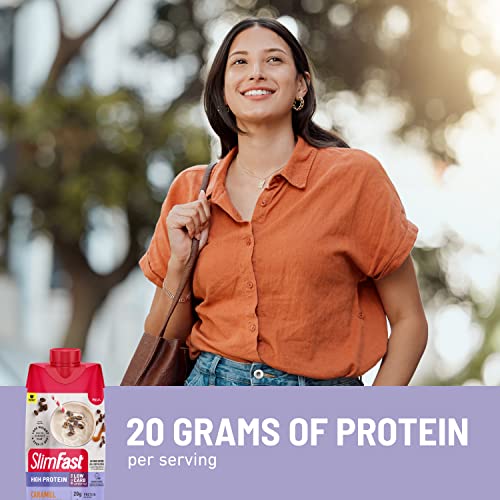 SlimFast Protein Shake with Caffeine, Caramel Macchiato- 20g Protein, Meal Replacement SlimFast buy supplements canada