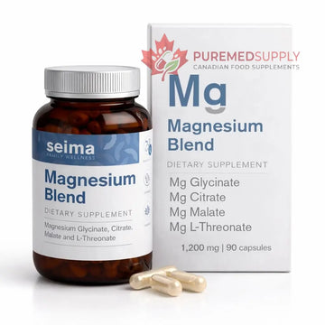 SEIMA - 4-in-1 Magnesium Complex – 1200 mg with Glycinate, Citrate, L-Threonate and Malate – Sleep, Stress Relief, Muscle Recovery, Energy and Well-Being for Women and Men, 90 Capsules Seima buy supplements canada