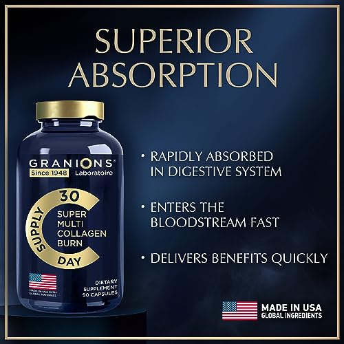 Thermogenic Hydrolyzed Collagen Burn - Hyaluronic Acid, Vitamin C, Multi Collagen Complex Granions buy supplements canada