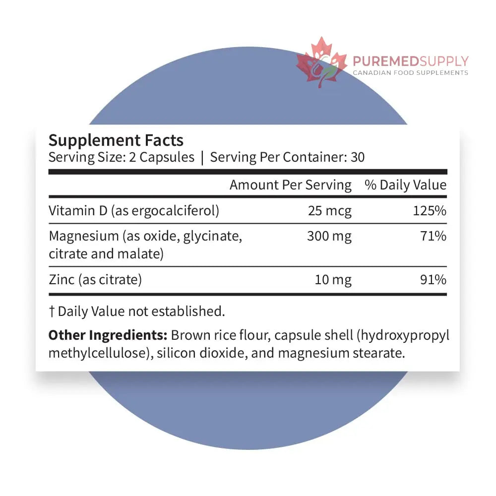 Pattern Wellness Magnesium Complex – Supports Muscle, Bone & Relaxation Health – with Zinc & Vitamin D – Daily Support Formula – 60 Vegan Capsules Pattern Wellness buy supplements canada