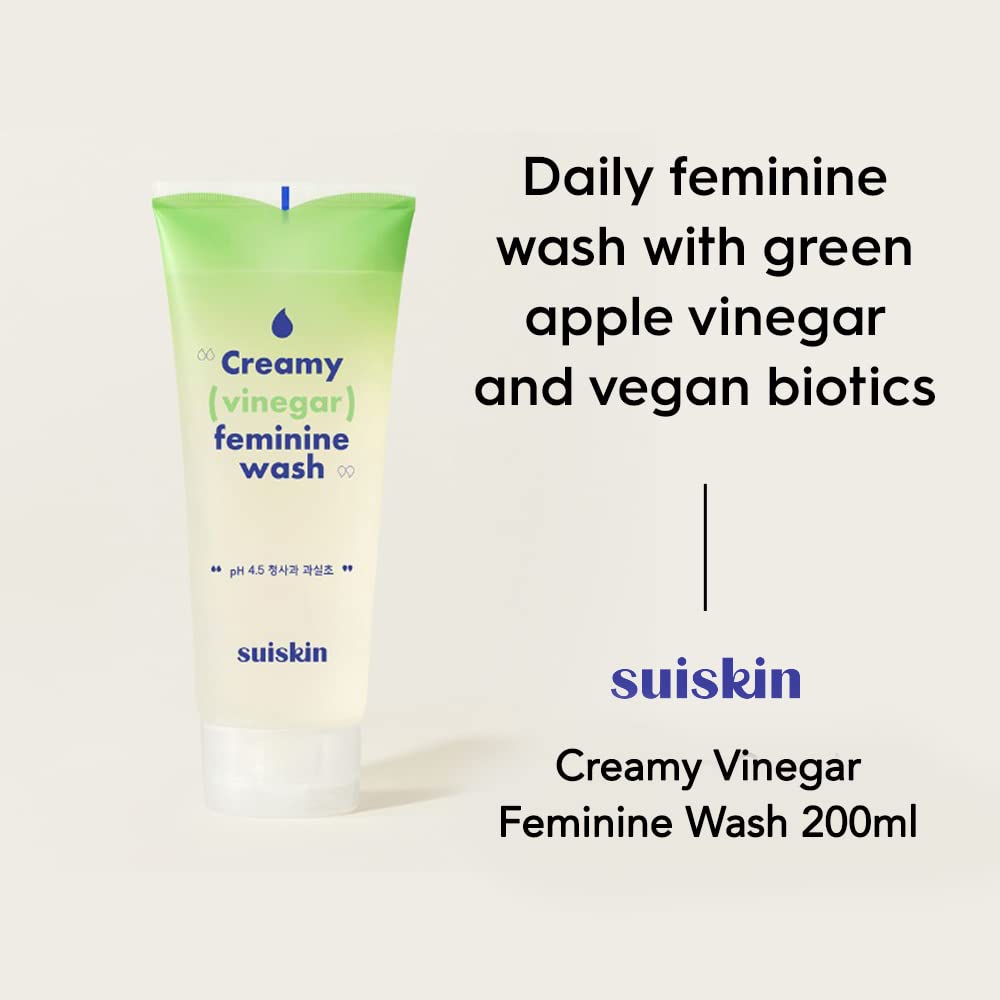 Suiskin Green Apple Vinegar Feminine Wash | Removes odor, pH balanced with Vegan Probiotics, Fragrance-free Suiskin buy supplements canada