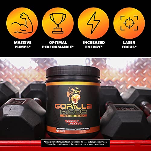 Gorilla Mode Pre Workout - Massive Pumps · Laser Focus · Energy · Power - L-Citrulline Gorilla Mind buy supplements canada