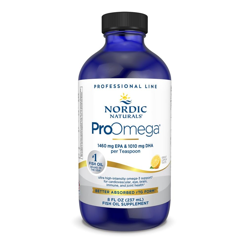 Nordic Naturals ProOmega Liquid, Lemon Flavor - 8 oz - 2840 mg Omega-3 - High Potency Fish Oil with EPA & DHA - Promotes Brain, Eye, Heart, & Immune Health - Non-GMO - 48 Servings Nordic Naturals buy supplements canada