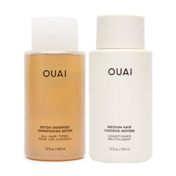 OUAI Detox Shampoo & Medium Hair Conditioner Bundle - Clarifying Shampoo for Build Up, Dirt, Oil, Product and Hard Water & Hydrating Conditioner for Medium Hair (2 Count) OUAI buy supplements canada