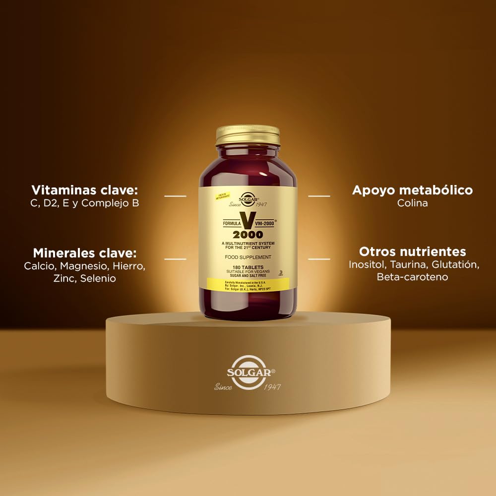 Solgar Formula VM-2000 (Multinutrient System), 180 Tablets - Premium Quality Multiple - Contains Zinc - Supports A Healthy Immune System - Vegan, Dairy Free, Kosher - 90 Servings Solgar buy supplements canada