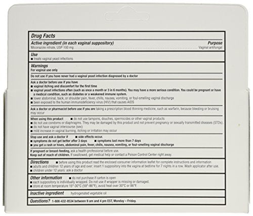 Miconazole 7 Day Vaginal Suppositories 100 mg - 7 ea Miconazole buy supplements canada