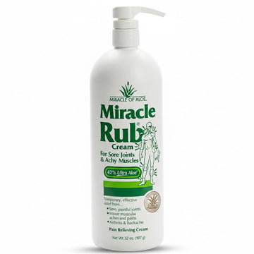 Miracle of Aloe Miracle Rub Pain Relieving Cream 32 oz, Fast & Effective Relief for Arthritis, Muscle, and Joint Pain - Maximum Strength UltraAloe Formula, Topical Analgesic Miracle of Aloe buy supplements canada