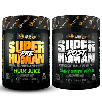 ALPHA LION Superhuman Pre Workout Powder & Post Workout Recovery Bundle, Sustained ALPHA LION buy supplements canada