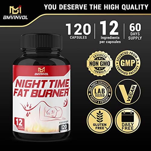 BMVINVOL Night Time Fat Burner 120Capsules, 12-in-1 Powerful Blend of Green Tea BMVINVOL buy supplements canada