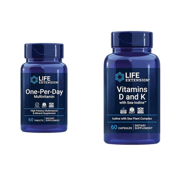 Life Extension One-Per-Day Multivitamin – Packed with Over 25 Vitamins, Minerals & Plant Extracts & Vitamins D and K with Sea-Iodine, Vitamin D3, Vitamin K1 and K2, Iodine Life Extension buy supplements canada