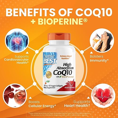 Doctor's Best High Absorption CoQ10 with BioPerine, Heart Health & Energy Production Doctor's BEST buy supplements canada