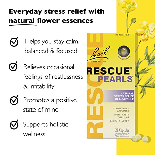 Bach RESCUE PEARLS, Natural Orange Vanilla Flavor, Natural Stress Relief, Homeopathic Flower Essence RESCUE buy supplements canada
