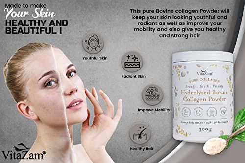 Vitazam Bovine Collagen Peptides - Hydrolyzed Type 1 & 3 Collagen Powder Protein Supplement for Healthy VitaZam buy supplements canada