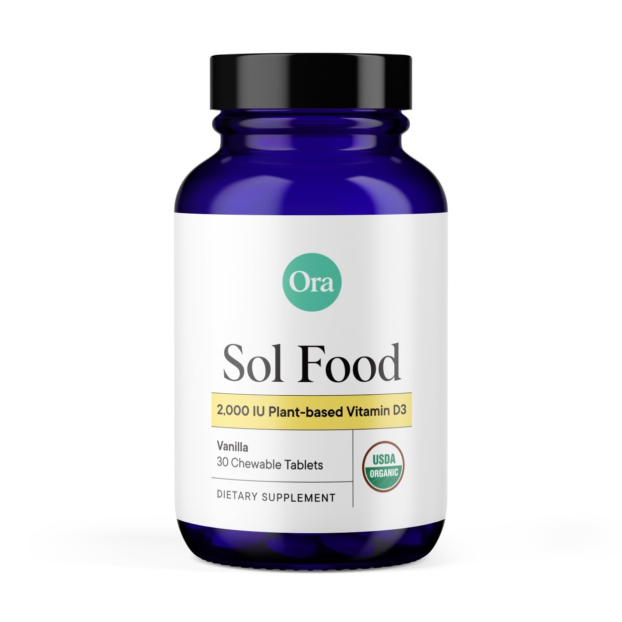 Ora Organic Vitamin D3 2000IU - Vegan Vitamin D Chewables from Lichen for Bone Health, Immune Support, & Mood | Maximum Absorption - 1 Month Supply, 30 Vegan Chewable Vanilla Tablets Ora Organic buy supplements canada