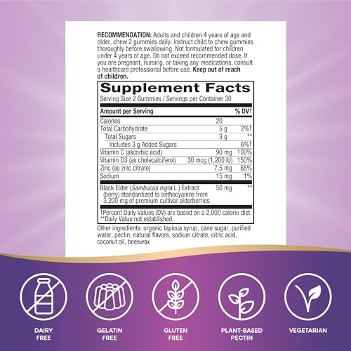 Nature's Way Sambucus Elderberry Immune Gummies, Daily Immune Support Nature's Way buy supplements canada