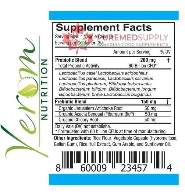 Yerom Nutrition 60 Billions Probiotics Yerom Nutrition buy supplements canada