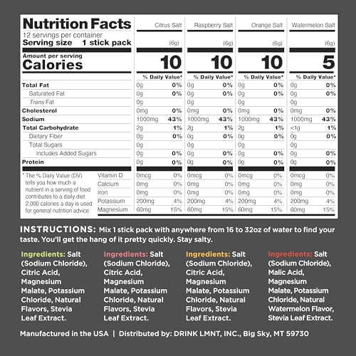 LMNT Zero-Sugar Electrolytes - Variety Salt - Hydration Powder Packets | No Dodgy Ingred Drink LMNT buy supplements canada