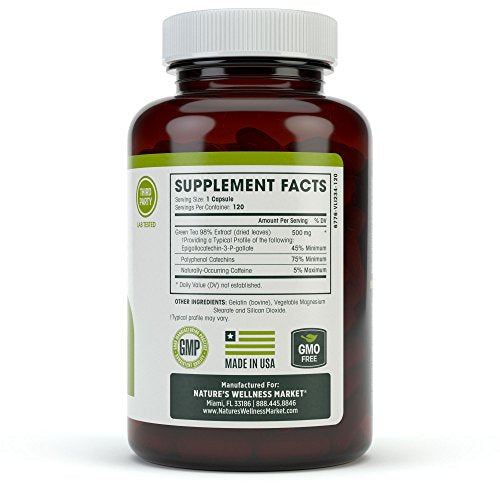 Green Tea Extract 98% Standardized with EGCG | Healthy Weight Support, Metabolism Natures Wellness buy supplements canada