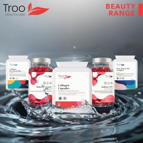 Troo Marine Collagen Supplement - 60 High Strength Capsules 1200mg Serving - Hydrolysed Marine Collagen Peptides with Vitamin C Troo Health Care buy supplements canada