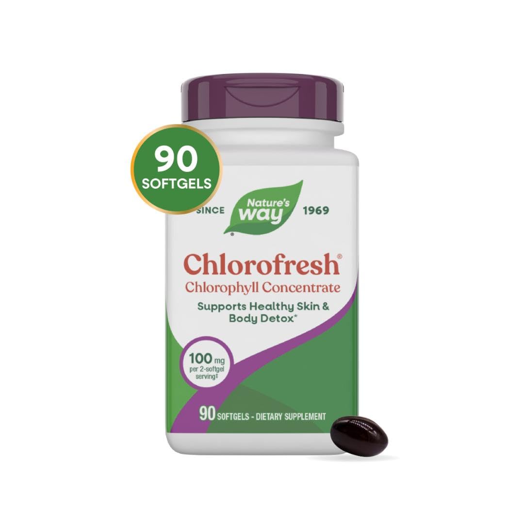 Nature’s Way Chlorofresh Chlorophyll Concentrate Softgels, Chlorophyllin Copper Complex, Internal Deodorant Supplement, Supports Healthy Skin and Detox Pathways Nature's Way buy supplements canada