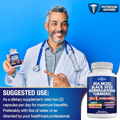 Silica Sea Moss 3000mg Black Seed Oil 2000mg Ashwagandha 1000mg Turmeric 1000mg NEW AGE buy supplements canada