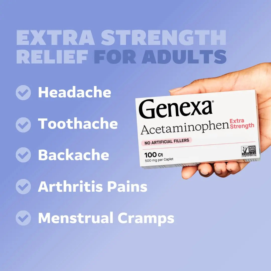 Genexa Kids & Adults Clean Acetaminophen Combo | Family Pain & Fever Bundle | Dye Free, 0% Artificial Additives | Vegan & Non-GMO | Medicine Made Clean | Ages 2-11, 12+ (2 Pack) Genexa buy supplements canada