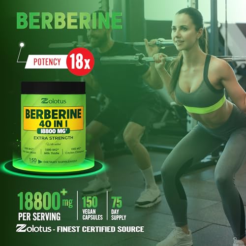 Zolotus 18800mg Berberine Supplement 40 in 1, with Sea Moss, Cinnamon, Milk Thistle Zolotus buy supplements canada