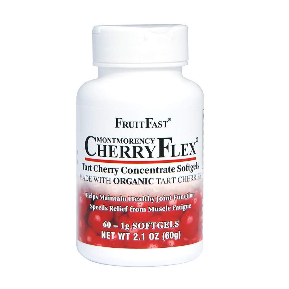 FruitFast CherryFlex 100% Red Tart Organic Cherry Concentrate Supplement - Chewable Softgel - 60 Count - Non-GMO and Gluten Free - Promotes Healthy Joint Function* FruitFast buy supplements canada
