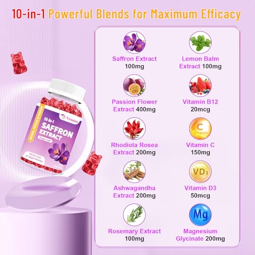 VZOXAINS 2 Pack Saffron Supplement Gummies, Sugar Free Saffron Extract with Magnesium VZOXAINS buy supplements canada