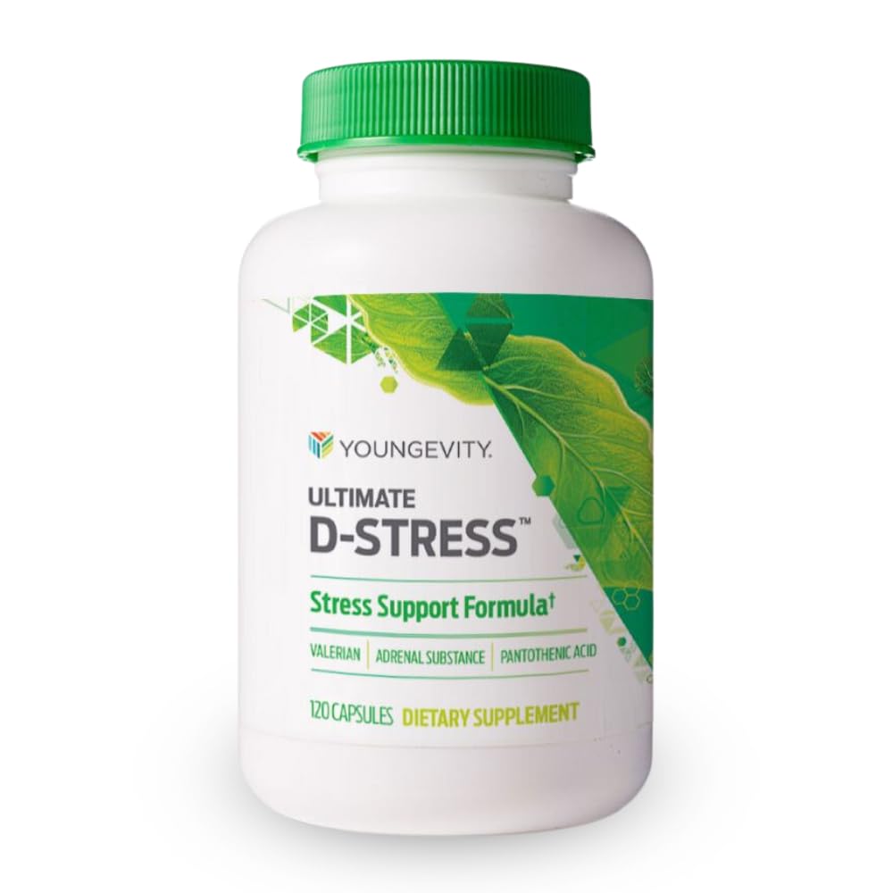 Youngevity Ultimate D-Stress™ – Natural Stress Relief Supplement with Magnesium, Valerian Root Extract, and B Vitamins – Supports Adrenal Health and Nervous System – 120 Capsules (Pack of 1) Youngevity buy supplements canada