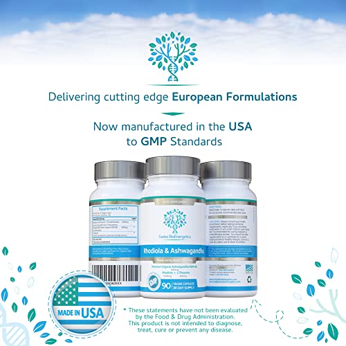 Rhodiola & Ashwagandha with L-Theanine - Award Winning Ashwagandha KSM-66 600mg swiss bioenergetics buy supplements canada
