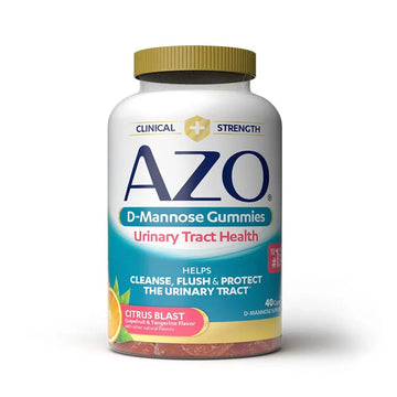 AZO D Mannose Urinary Tract Health Gummies, 40 Count, Clinical Strength 2000mg, Helps Cleanse, Flush & Protect, No.1 Pharmacist Recommended Brand, Vegan Tangy Citrus Blast Flavor, Non-GMO, Gluten Free AZO buy supplements canada
