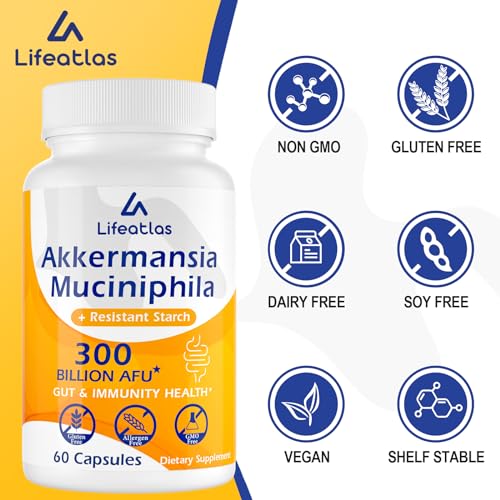 300 Billion AFU Akkermansia Muciniphila - Live Akkermansia Probiotics for Women & Men Lifeatlas buy supplements canada