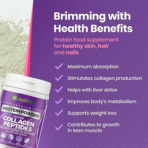 JeaKen - Unflavored Collagen Peptides Powder from Grass-Fed Bovine Sources - Sugar-Free Hydrolyzed Collagen JeaKen buy supplements canada