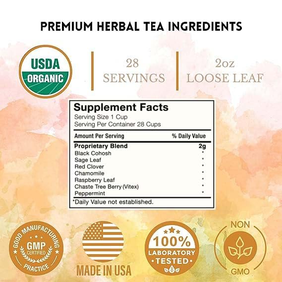 Menopause Tea for Cooling, Hormonal Balance, Relief from Hot Flashes, Night Sweats PCOS Herbal Tea buy supplements canada