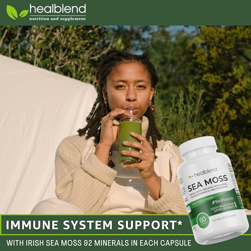 healblend Organic Irish Moss, Bladderwrack, Burdock, & BioPerine - 1405mg with Black Pepper healblend buy supplements canada