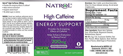 Natrol High Caffeine Tablets, Energy Support, Helps Enhance Endurance Natrol buy supplements canada