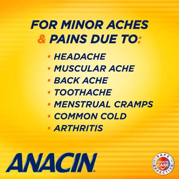 Anacin Fast Pain Relief Pain Reducer Aspirin Tablets, 200 Tabs (Value Pack of 2) ANACIN buy supplements canada