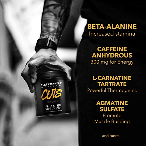 BLACKMARKET CUTS Pre Workout - Flavored Energy Powdered Drink Mix for Men BLACKMARKET buy supplements canada