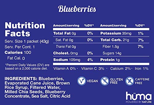 Huma Chia Energy Gel, Blueberries, 12 Gels - Premier Sports Nutrition HÜMA CHIA ENERGY GEL buy supplements canada