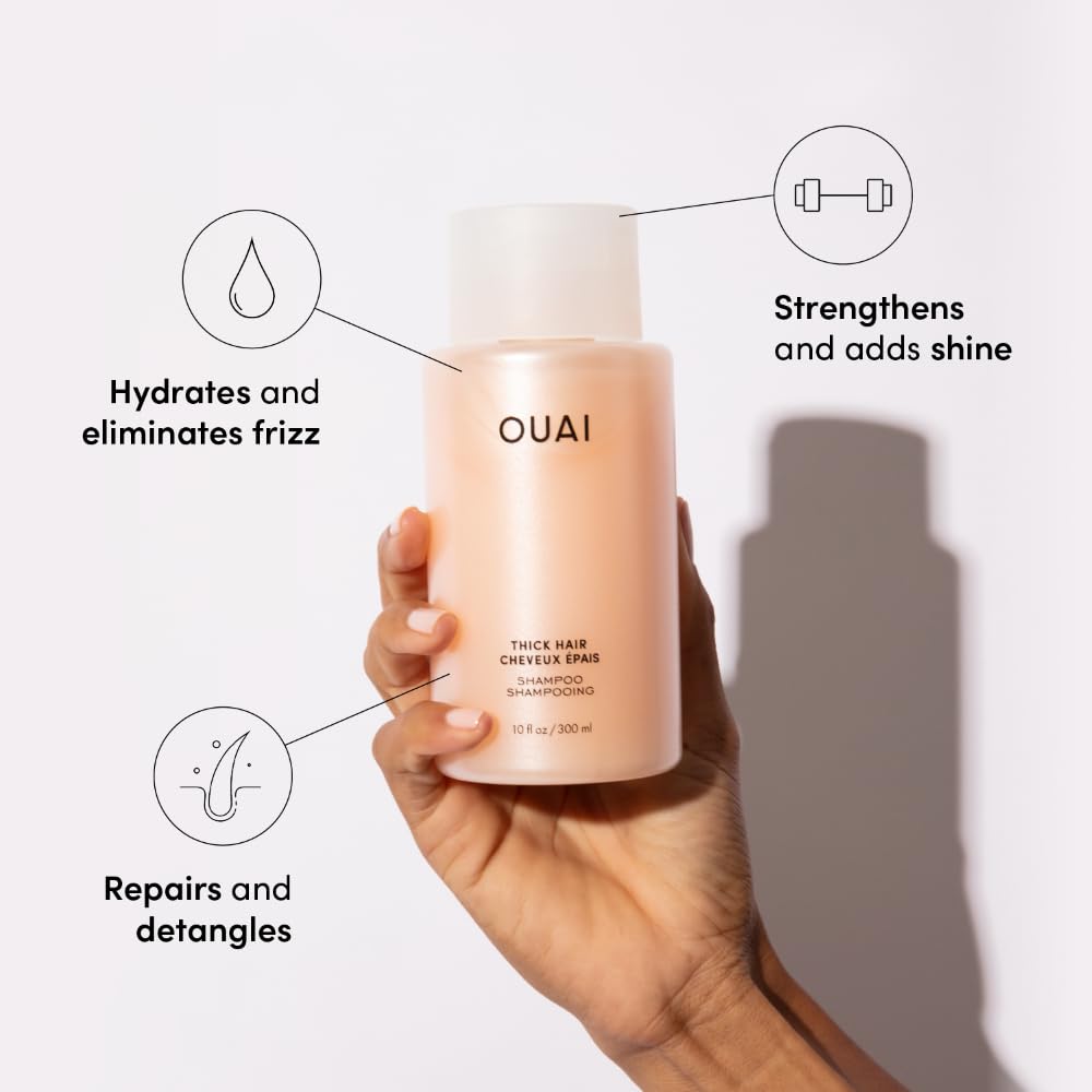 OUAI Thick Hair Shampoo & Conditioner Set, Travel Size - Moisturizing Shampoo & Conditioner - With Keratin, Marshmallow Root, Shea Butter & Avocado Oil - Sulfate, Paraben & Phthalate Free (3 Oz) OUAI buy supplements canada