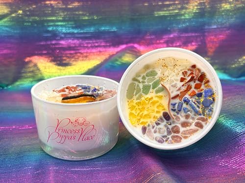 Princess Pippa's Place Healing Candles with Crystals Inside- Natural Soy Wax 7 Stones Crystal Candle Jar Msupps.com buy supplements canada