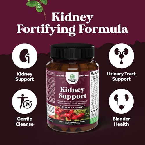 Kidney Support Cranberry Pills for Women and Men - High Strength Kidney Cleanse Detox Natures Craft buy supplements canada