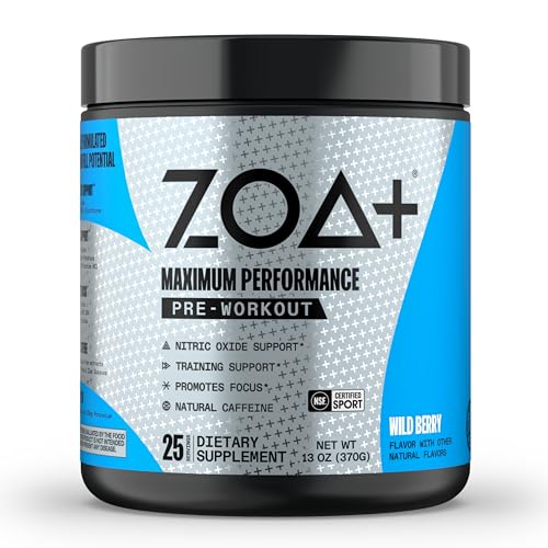 ZOA+ Pre-Workout Powder & Shaker Bottle Bundle, Wild Berry ZOA buy supplements canada