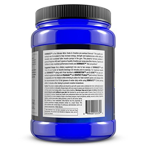Pride Nutrition Dominate X Pre Workout Supplement - 500g Nitric Oxide & Creatine Pre Pride Nutrition buy supplements canada