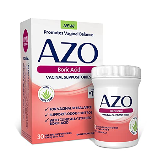 AZO Boric Acid Vaginal Suppositories, Helps Support Odor Control and Balance Vaginal PH AZO buy supplements canada