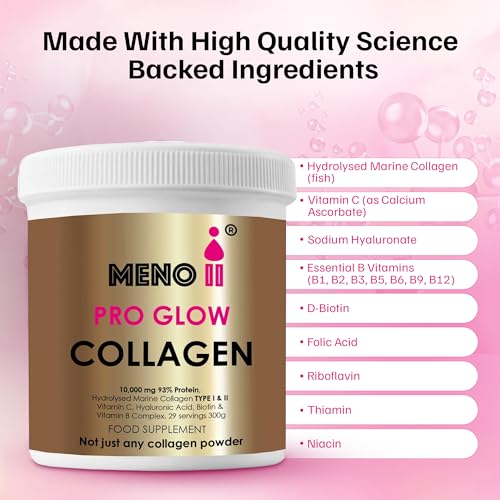 Meno II PRO Glow Marine Collagen Powder 10,000mg - High-Potency Supplements for Women Skin Hydration Meno II buy supplements canada